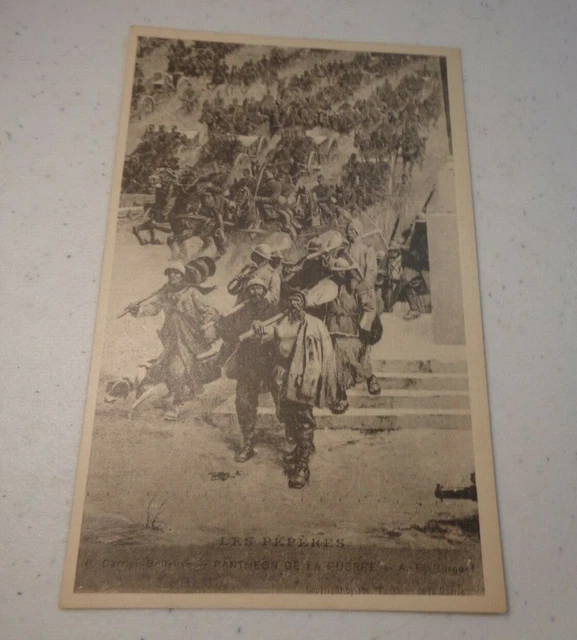 WW1 1916 French Postcard Pantheon de La Guerre Les Péperes Military Veterans