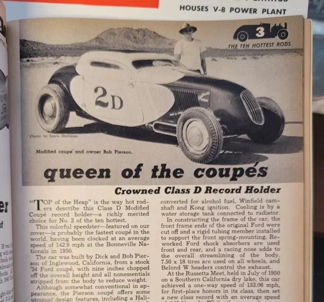 1951 HOT RODs rAce sports cArs BONNEVILLE rAcing vtg FlAtheAds sccA sctA Auto V8