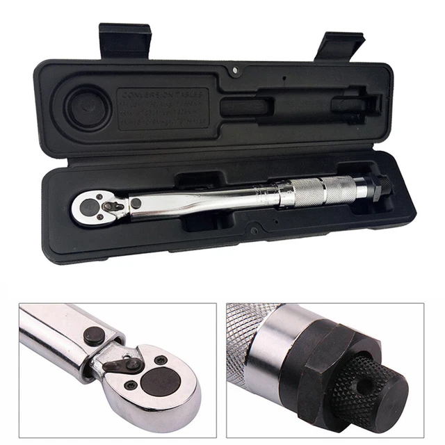 Drehmomentschlüssel 1/4" Zoll 2-24Nm Drehmoment Werkzeug Stecknüsse mit Koffer