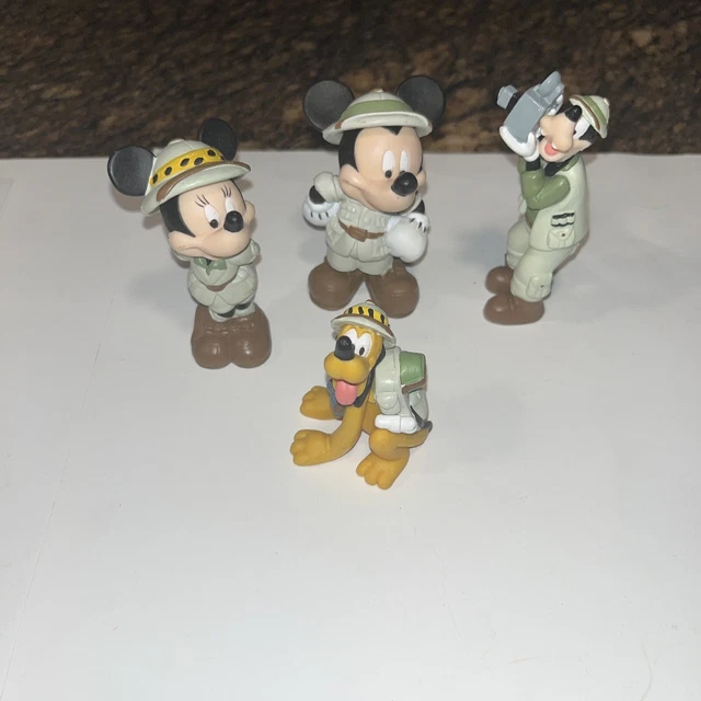 Minnie Mickey Goofy Pluto Disney World  Animal Kingdom Safari 3" Figures Pvc