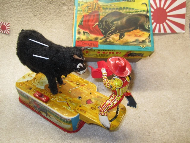 Snorting Bull Express VINTAGE 1950S T-N Co. EL Toro- Snorting Bull Japan Battery Operated Tin ...