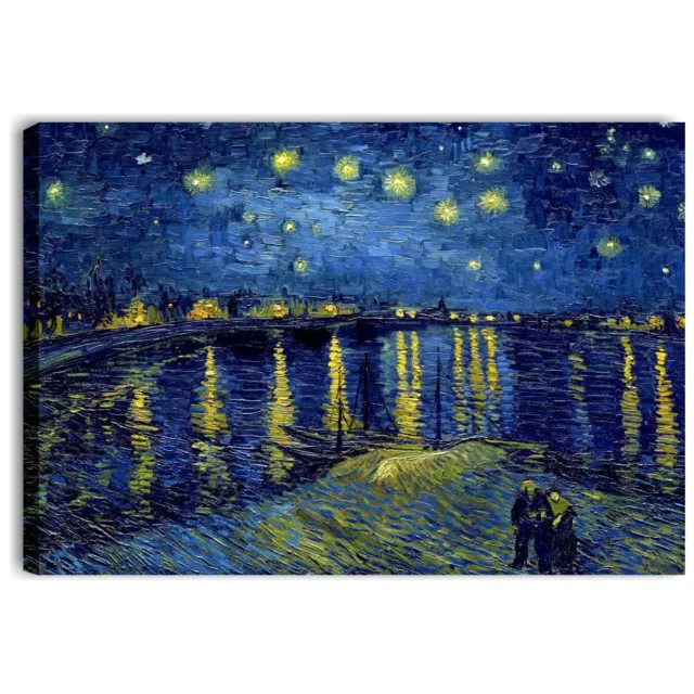 Van Gogh Notte stellata sul Rodano 70x50 Quadro Moderno su Tela Soggiorno