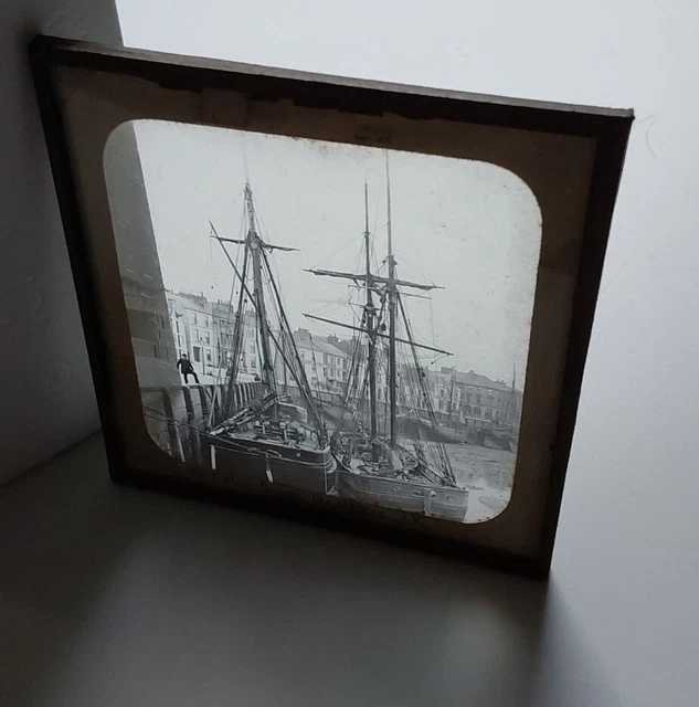 Isle Of Man Ramsey Der Harbour C1890 Viktorianische Fotografie Magische Laternenrutsche