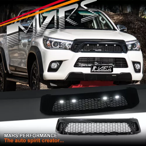 Gloss Bumper Bar Grill Mesh & LED for Toyota Hilux Ute 15-18 & Rugged 15-20 TRD