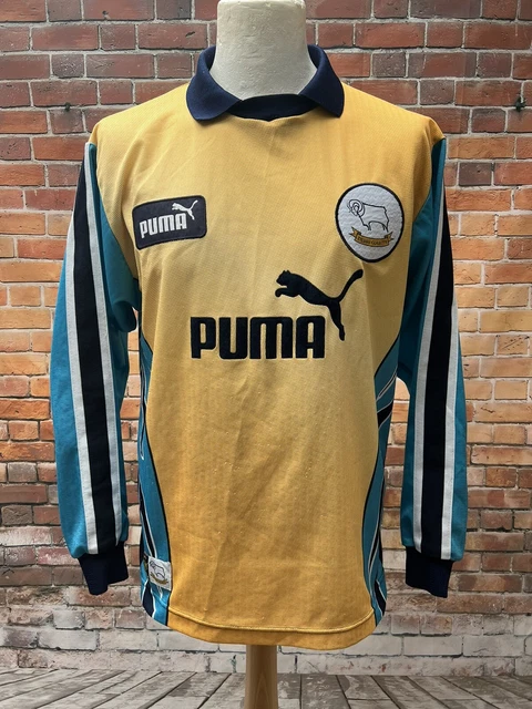 Derby County GK Goalkeeper Football Shirt Jersey 1997/98 Adults Small Puma 🔥