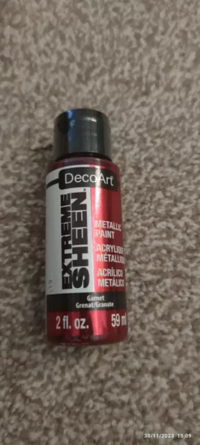 2 x DecoArt Extreme Sheen Metallic Paint 59ml/2oz (Garnet / Pewter)