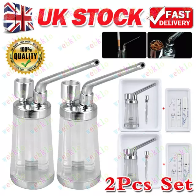 2x Mini Water Bong Smoke Pipe Smoking Pipes Portable Small Tobacco Hookah Shisha