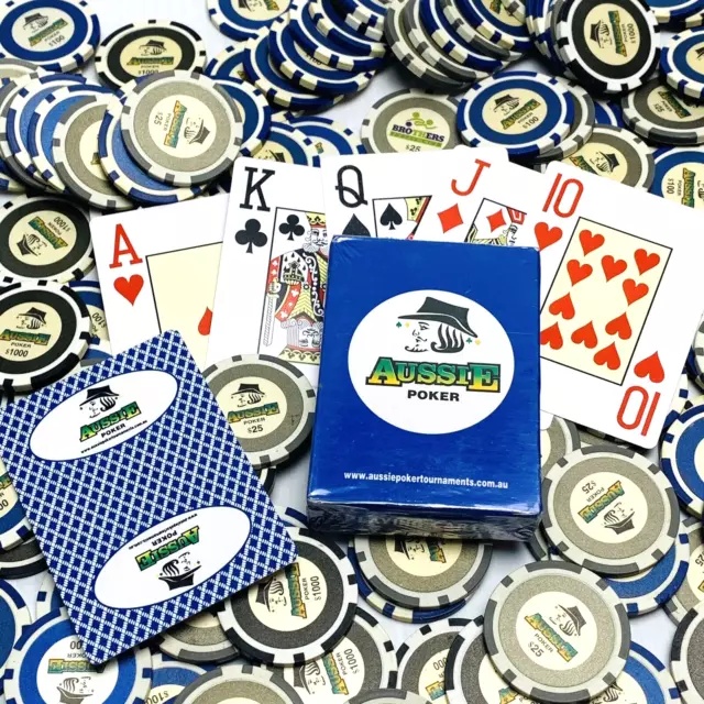 Aussie Poker  Tournament Playing Cards Plastic Coated Professional Grade Deck