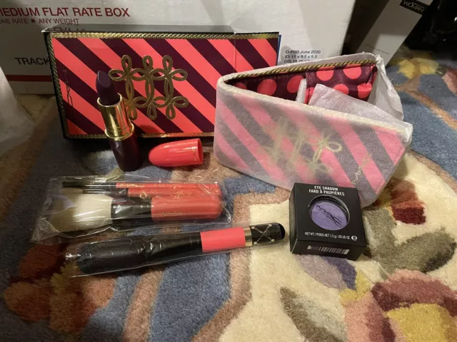 Huge High End Make Up Lot MAC Cosmetics Nutcracker Brushes, Lipstick + EyeShadow
