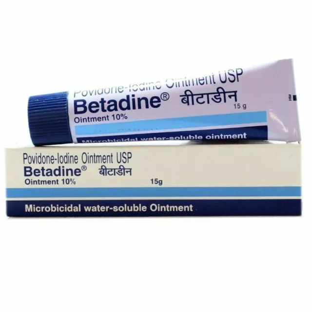 Betadine Povidone-Iodine Ointment 10% Antiseptic Skin Infection Burns Wound 15gm