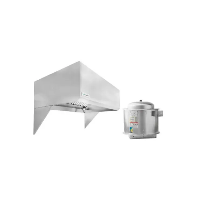 HoodMart EXH008B 8 FT Restaurant Exhaust Hood System, Constructed w/18 Gauge ...