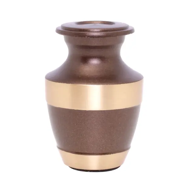 Mini keepsake urn for ashes cremation funeral memorial urn small brown token urn