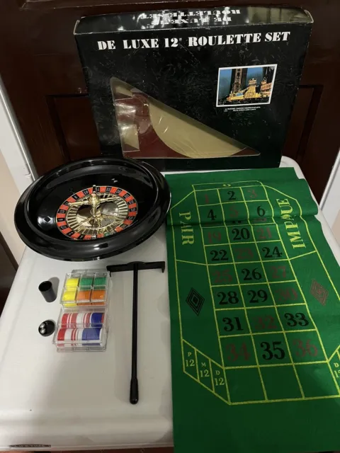 De Luxe 12” Roulette Set. With Chips,Balls And The Rake.