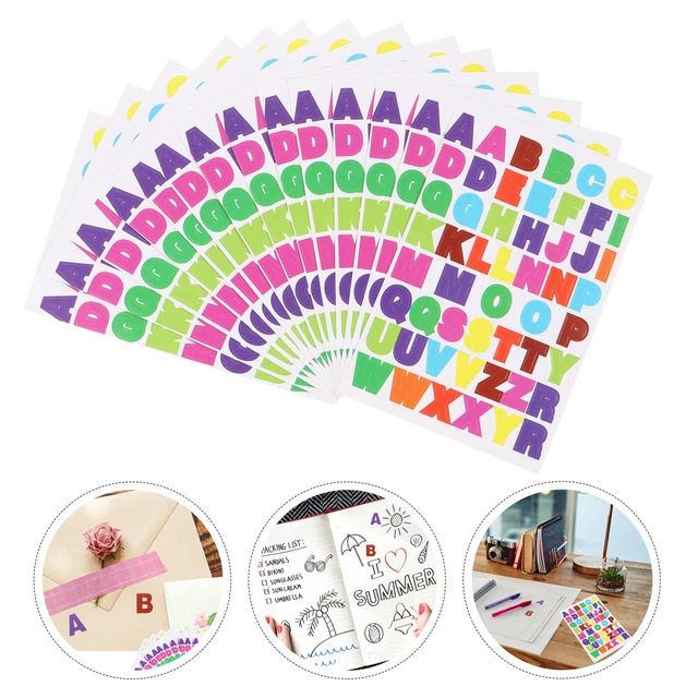 50 Pcs Alphabet Cardstock Stickers Alphabet Notebook Decals Cookie Sticker