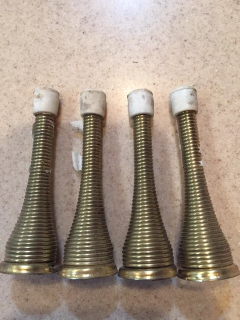 Lot Of 4 - Amerock BP2253-3 Brass, Flexible Spring Door Stops. New