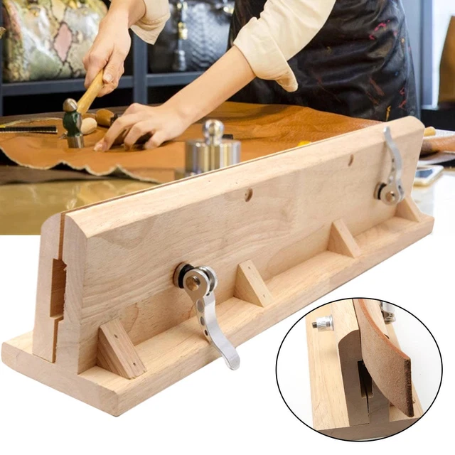 Clip di fissaggio in pelle in legno con allacciatura a mano con morsetto per