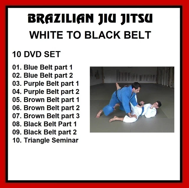 BRAZILIAN JIU JITSU WHITE TO BLACK BELT DVD SET Instructional belt