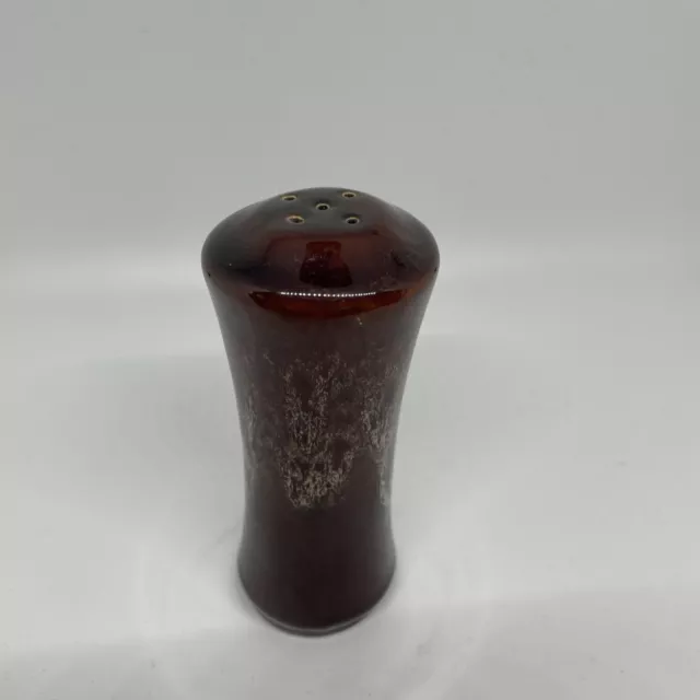 Kernewek or Fosters Pottery Cornwall - Mottled Brown Pepper Shaker with stopper 3