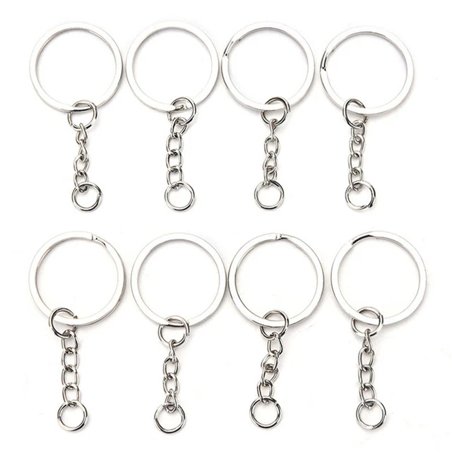 50PCS DIY Polished Silver Key Rings Key Chain Split Ring 30MM Jewelry Finding-wf 2