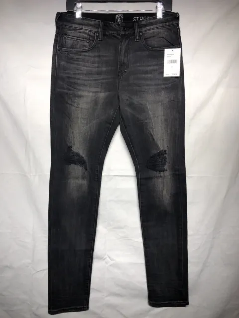 NWT $198 PRPS Le Sabre Slim Fit Distressed Jeans Denim Black Sz 30x33