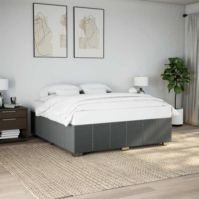 BED FRAME WITHOUT Mattress Dark Grey Super King Fabric £550.62