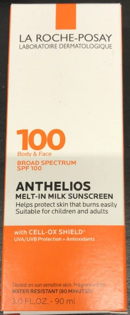 Protector solar de leche derretida La Roche-Posay Anthelios FPS 100 3 oz Exp.01/2024+ (F4)