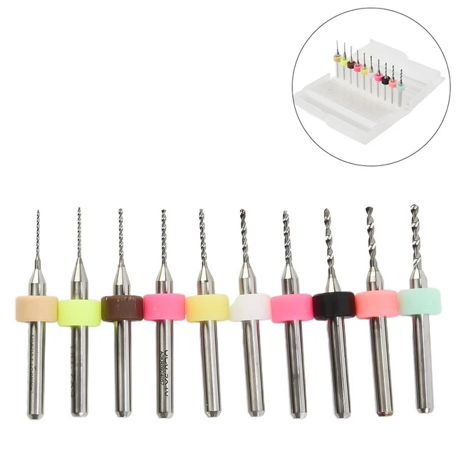 Lot De 50 Forets HSS Micro - Diamètres De 1 à 3 Mm (1, 1.5, 2, 2.5, 3 Mm), Tige Ronde, Revêtement Titane