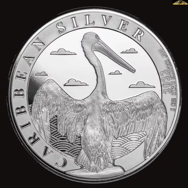 1 oz Barbados Silver Caribbean Pelican coin 2022 BU (In Capsule)