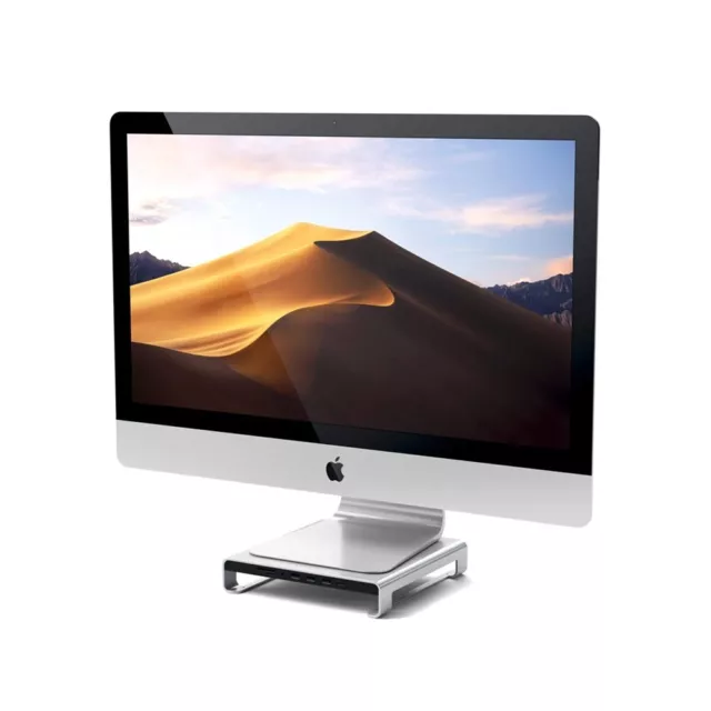 Satechi USB-C Aluminum Monitor Stand Hub for iMac - Silver