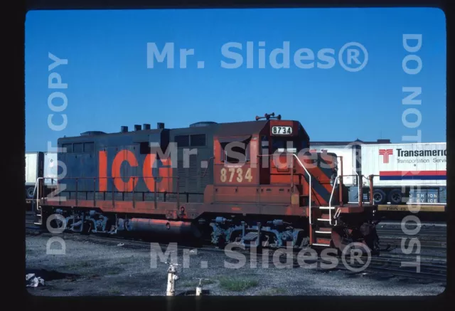 Original Slide ICG Illinois Central Gulf GP11 8734 KC MO 1985