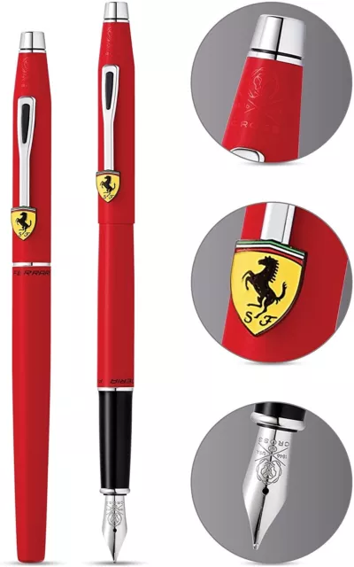 Cross Clásico Siglo Colección Para Ferrari Mate Rojo Punto Medio Fuente Pluma 2