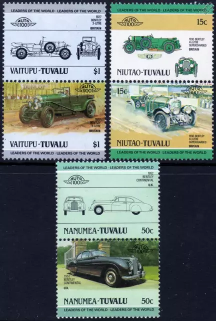 BENTLEY Collection of 6 Car Stamps (Auto 100 / Leaders of the World)