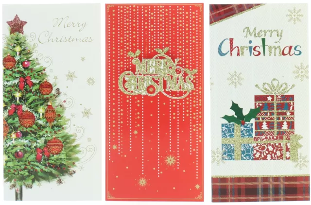 Pack Of 3 Christmas Money Wallet Gift Cards & Envelopes - Traditional Pack B