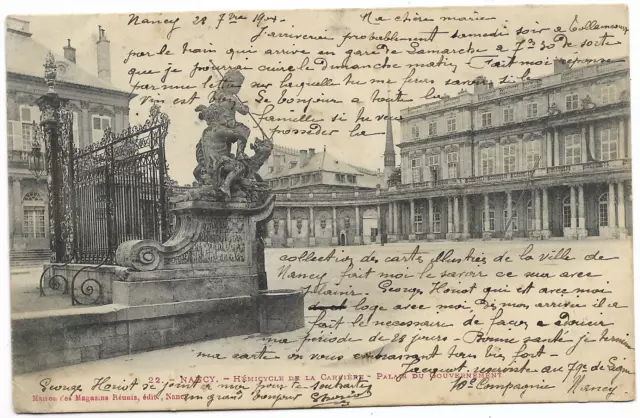 CPA" NANCY - Hémicycle de la Carrière - Palais du Gouvernement