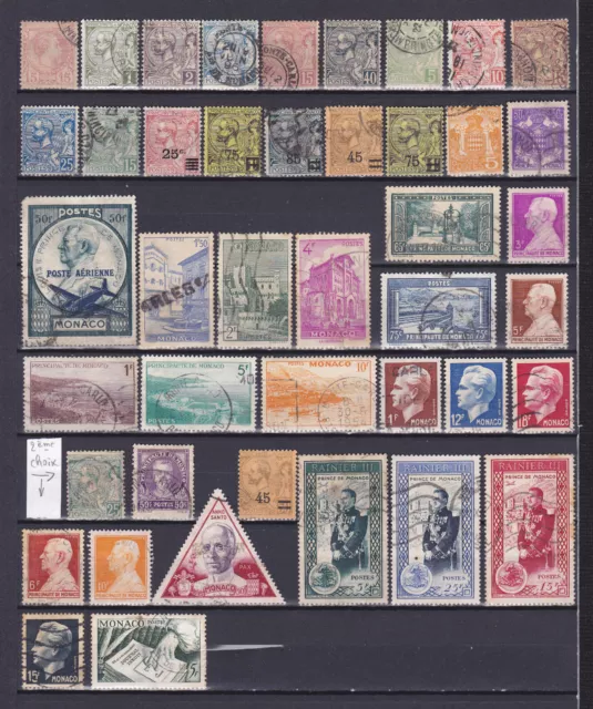 MONACO - Lot timbres anciens oblitérés