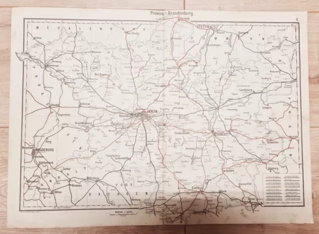 Eisenbahnen Landkarte map 1892: Provinz Brandenburg