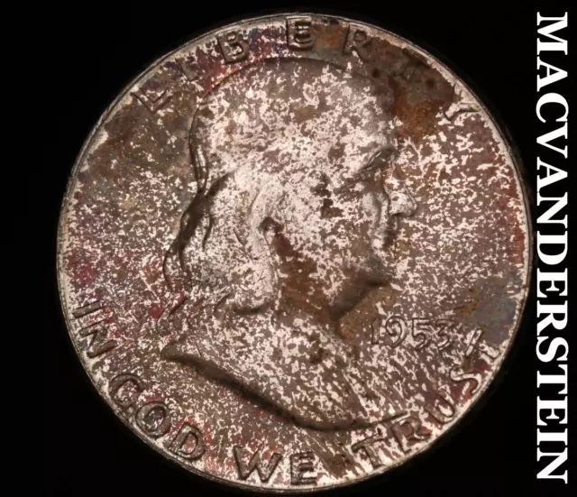 1953 Franklin Half Dollar - Choice Gem Brilliant Unc+++++  Super Color  #U3319