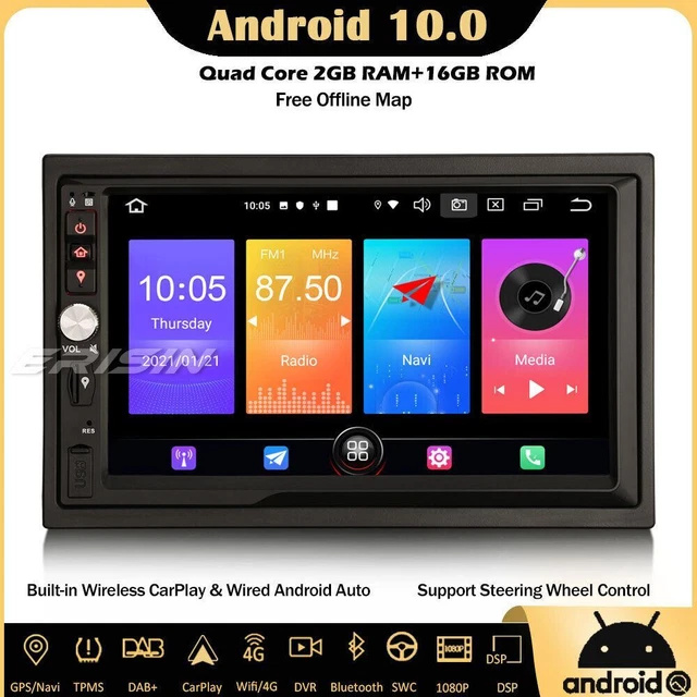 2DIN ANDROID 10.0 Autoradio GPS CarPlay Bluetooth DAB+ WiFi TNT CarPlay ...