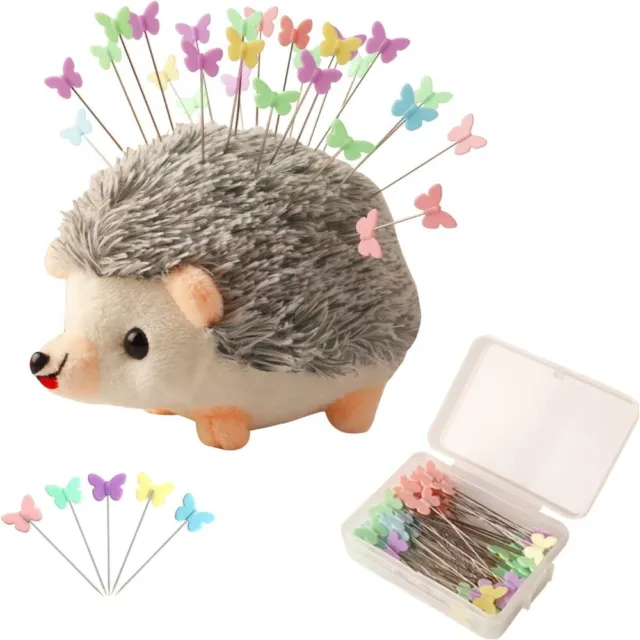 Flat Head Hedgehog Pincushion Butterfly Kit tools Sewing Pins  Hand crafts