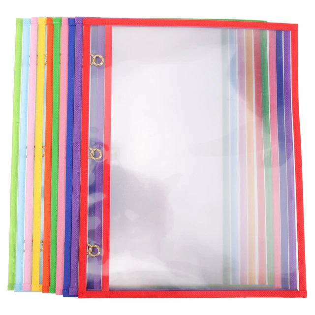 10pcs Clear Dry Erase Sheet Protectors Dry Erase Sleeves