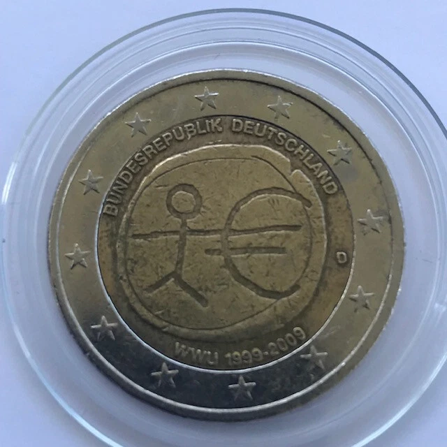 2 EURO MÜNZE Strichmännchen WWU 1999-2009 (D) Bundesrepublik
