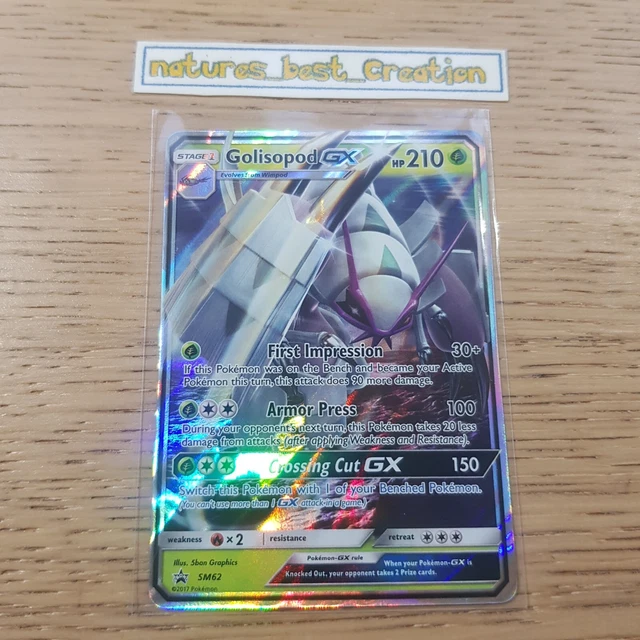 NEUWERTIG Golisopod GX SM62 Holo/Glänzende Pokémonkarte, schwarzer Stern Promo selten
