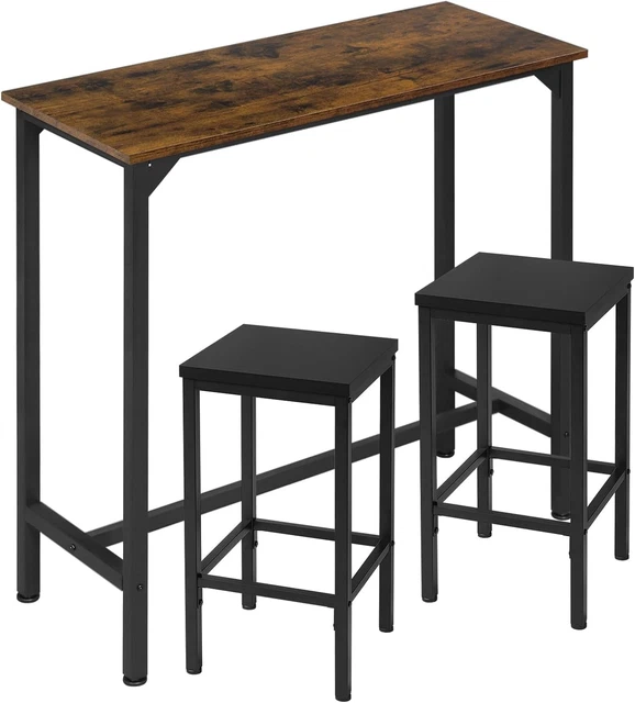 Set 2 Sgabelli Da Bar Con Tavolo In Miniatura 1:12 Per Casa Delle Bambole - Stile Moderno
