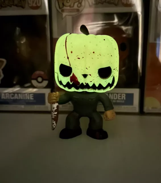 Custom  Funko Pop! Halloween Bloody GITD Michael Myers #3 W/ Pumpkin Head