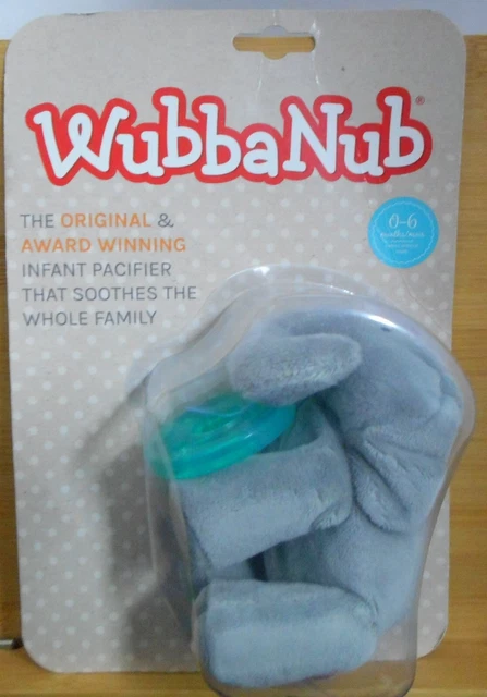 WUBBANUB Gray Elephant Infant Baby Pacifier BPA Latex Free 0-6 Months New
