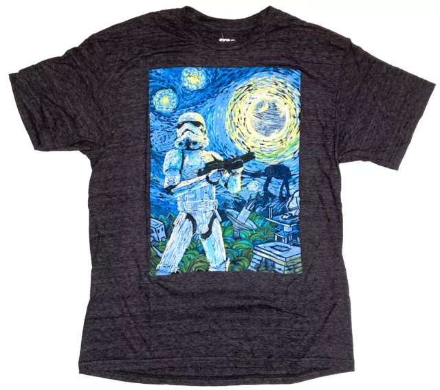 Star Wars Stormtrooper Starry Night Men's Charcoal Heather T-Shirt New