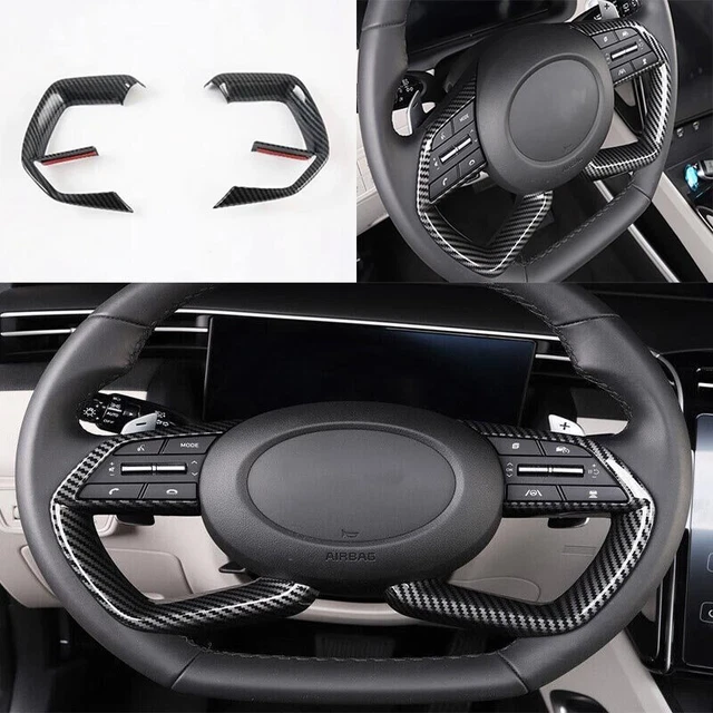 2022 2023 CARBON Fiber Steering Wheel Button Frame Trim Fit For Hyundai
