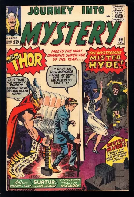 Journey Into Mystery #99 Marvel 1963 (VG+) 1st App of Mr. Hyde and Surtur! L@@K!