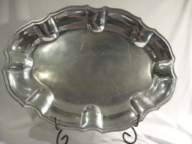 Wilton Armetale Chippendale Large Oval Serving Tray