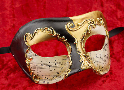 Mask from Venice Colombine Golden Black Paper Mache Craft Musical 22362 3
